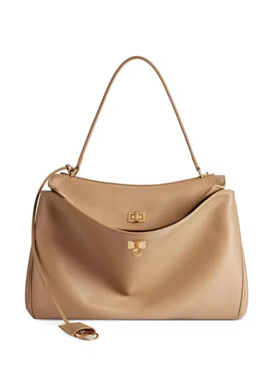 Balenciaga Top Handle Mini Shopper In Brown