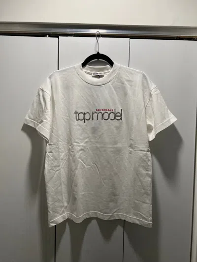 Pre-owned Balenciaga Top Model T-shirt In White