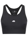 Balenciaga Sporty Reflective Logo Top Tops Black In Black