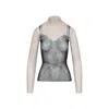 Balenciaga Black And Light Beige Trompe Loeil Lingerie Top In Gray