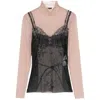 Balenciaga Black And Light Beige Trompe Loeil Lingerie Top In Black