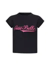 Balenciaga Printed Cropped T-shirt In Washed Black