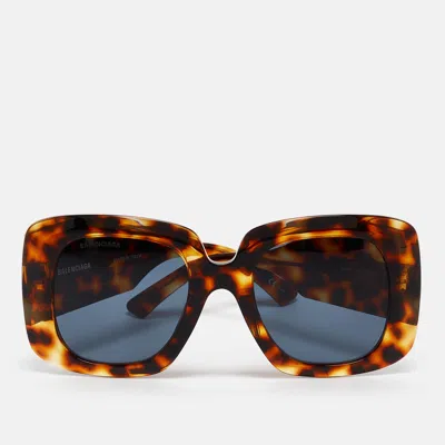 Pre-owned Balenciaga Tortoise Brown Bb0119s Square Sunglasses