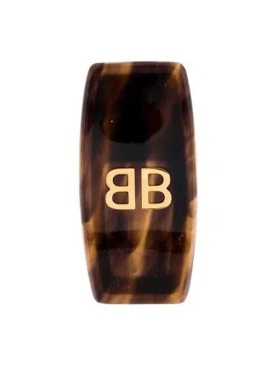 Pre-owned Balenciaga Tortoise Shell Bb Drop Single Earring In Brown