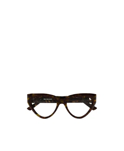 Balenciaga Tortoiseshell Cat-eye Glasses In Black