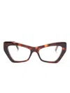 Balenciaga Tortoiseshell-detailed Butterfly-frame Glasses In Red