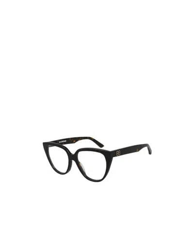 Balenciaga Tortoiseshell-effect Cat Eye Glasses In Black