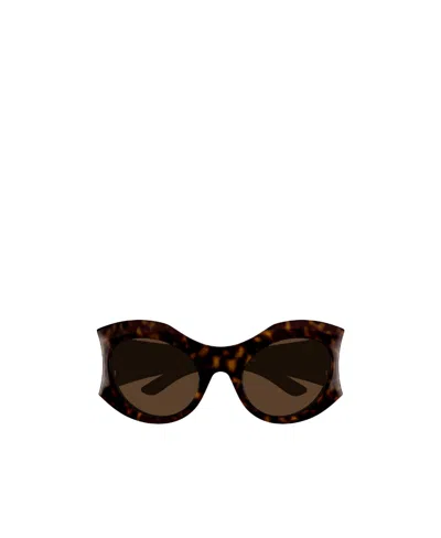 Balenciaga Tortoiseshell Round-frame Sunglasses In Black