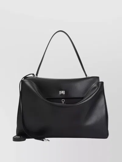 Balenciaga Tote Bag Structured Top Handle In Black