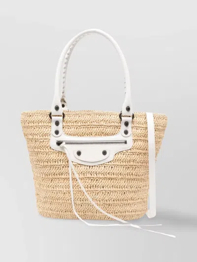 Balenciaga Tote Bags With Contrast Trim And Metal Hardware