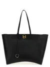 Balenciaga Hourglass Soft Tote Large Shopping Bag In Black