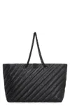 Balenciaga Carry All Crush Leather Tote Bag Women In Black