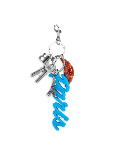 Balenciaga Tourist Paris Croissant Keychain In Blue