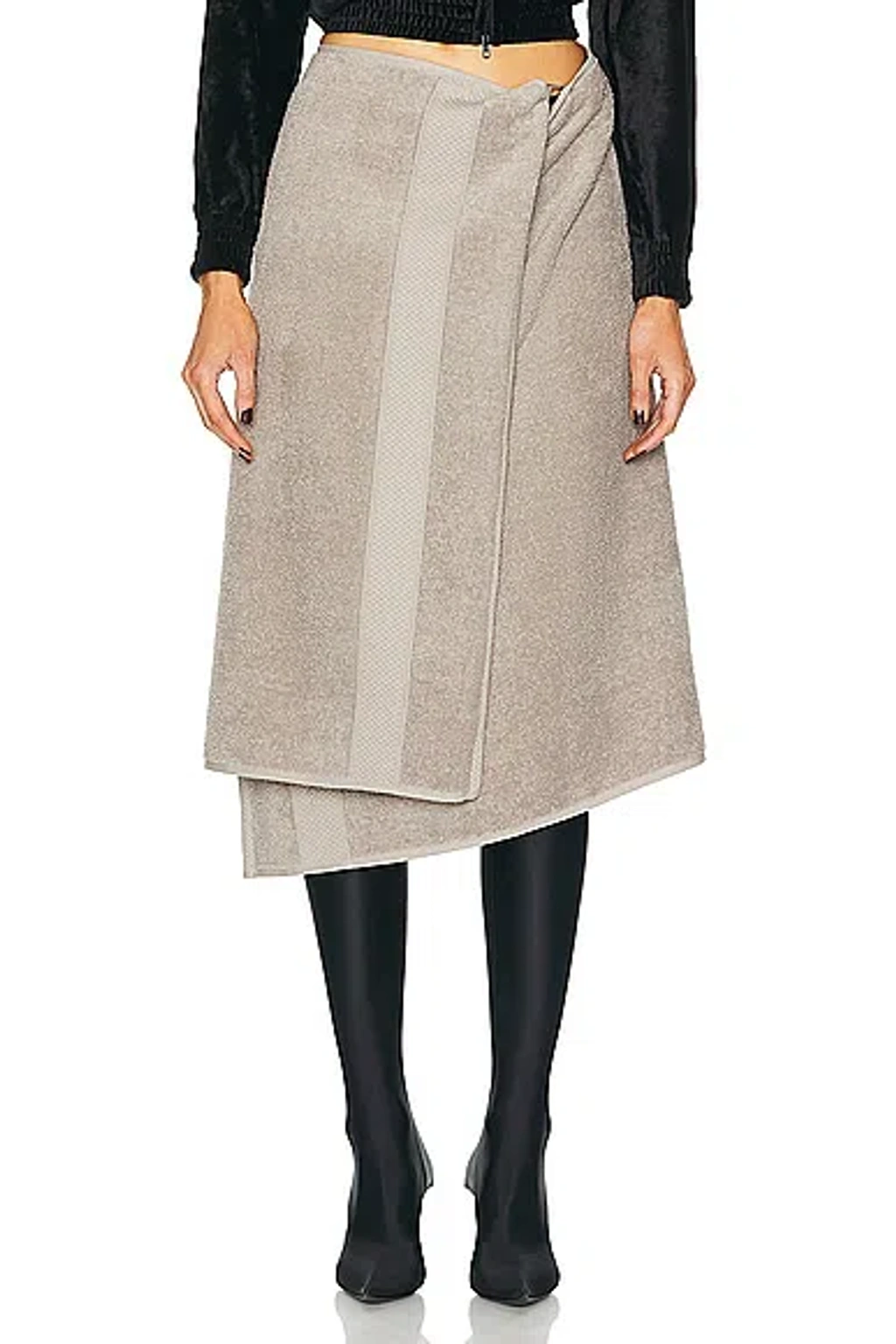 スカート BALENCIAGA SKIRT (831248TSO91 1000) Balenciaga Draped black skirt in cupro twill | TheDoubleF