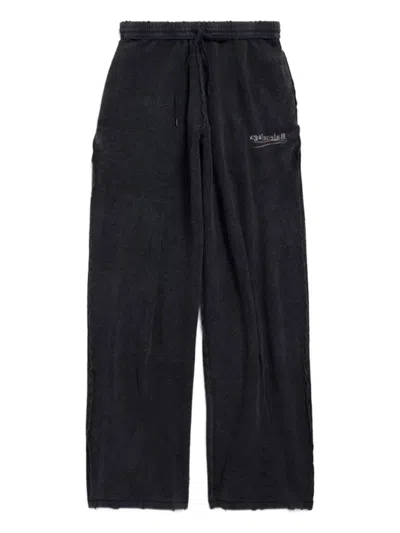Balenciaga Towel Textured Trousers In Black