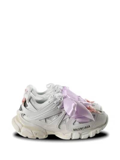 Balenciaga Track Bow Sneakers With Dynamic Sole In White