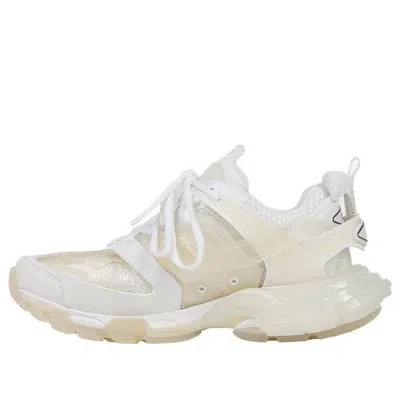 Balenciaga Track Clear Sole Low Mesh Nylon Sneakers White In Neutral