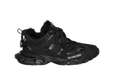 Pre-owned Balenciaga Track Fake Fur (women's) Sneakers In Black