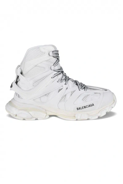Balenciaga Track Hike Panelled Faux-leather Boots In White
