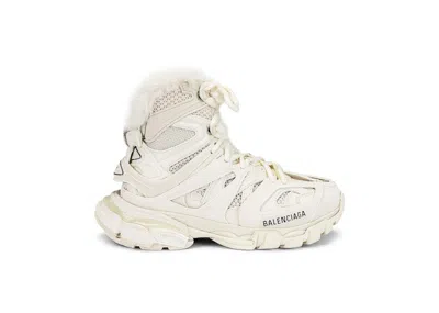 Pre-owned Balenciaga Track Hike Boots Faux Fur (women's) Sneakers In Beige
