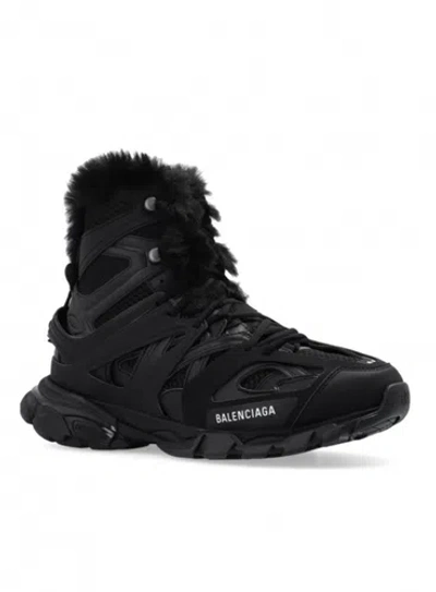 Pre-owned Balenciaga Track Hike Faux Fur-lined Sneakers 'black'