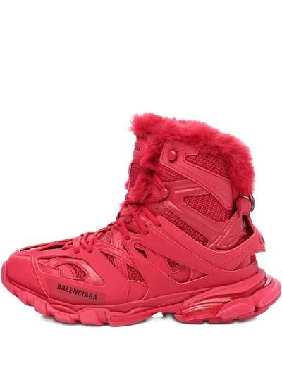 Balenciaga Track Hike Boots In Burgundy In Red
