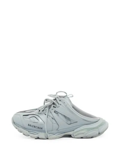 Pre-owned Balenciaga Track Lace-up Mules In Blue