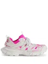 Balenciaga Track Sock Low-top Sneakers In White Pink
