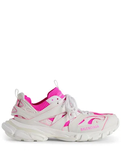 Balenciaga Track Sock Low-top Sneakers In White Pink