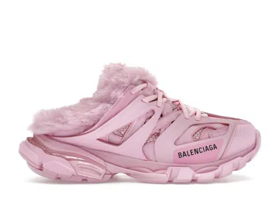 Pre-owned Balenciaga Track Mule Faux Fur (women's) Sneakers In Pink