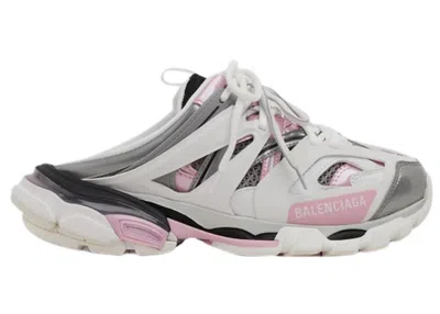Pre-owned Balenciaga Track Mule (women's) Sneakers In White/pink/grey