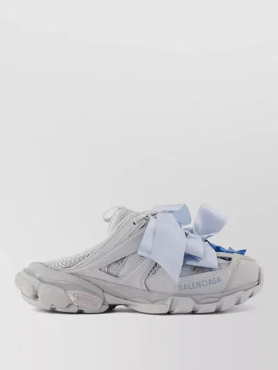 Balenciaga Track Mules Synthetic Chunky Sole Bows In Gray