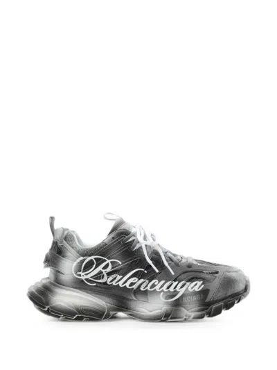 Balenciaga Track Panelled Sneakers In Black