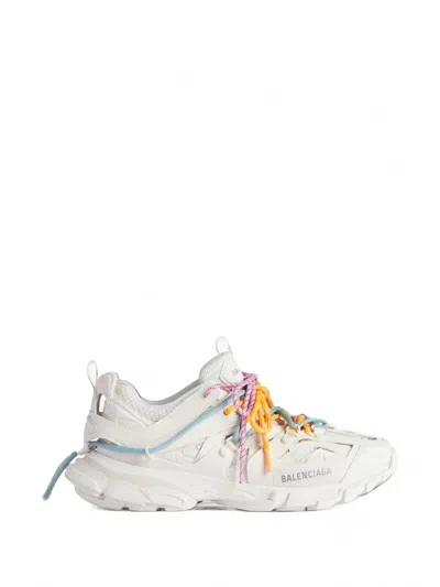 Balenciaga White Orange Blue Track Trail Lace Sneakers