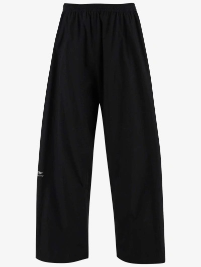 Balenciaga Track Trousers In Technical Fabric With Logo In Black