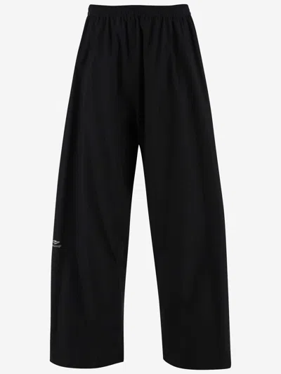 Balenciaga Track Pants In Technical Fabric With Logo In Black