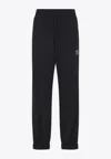 Balenciaga Track Pants With Embroidered-logo In Black