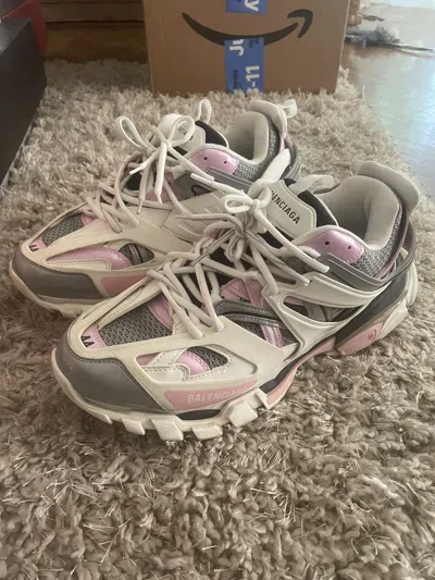 Pre-owned Balenciaga Track Runner Size 11 White/pink/black Shoes