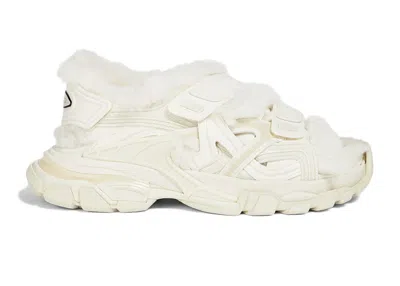 Pre-owned Balenciaga Track Sandal Fake Fur (women's) Sneakers In Beige/white
