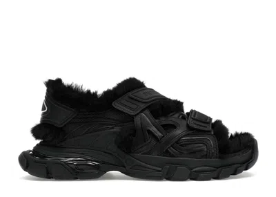 Pre-owned Balenciaga Track Sandal Fake Fur (women's) Sneakers In Black