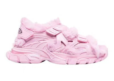Pre-owned Balenciaga Track Sandal Fake Fur (women's) Sneakers In Pink