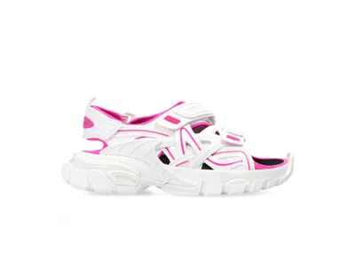 Pre-owned Balenciaga Track Sandal(women's) Sneakers In White/fluo Pink