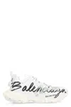 Balenciaga White Track Signature Sneakers In White