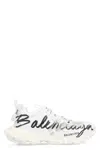 Balenciaga White Track Signature Sneakers In White