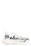 Balenciaga White Track Signature Sneakers In White