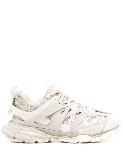 Balenciaga Track Faux Leather Sneakers In Beige