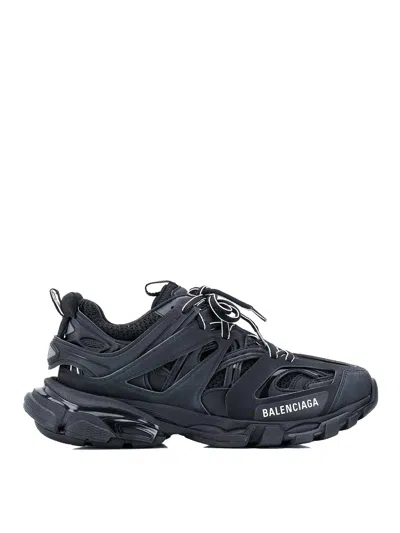 Balenciaga Women Black Mesh And Rubber Track Sneakers