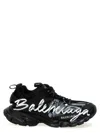 Balenciaga Track Signature Low-top Sneakers In White/black