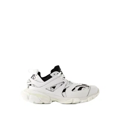 Balenciaga Track Sock Paneled Sneakers In White Black