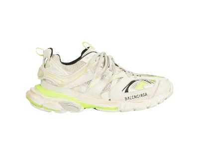 Pre-owned Balenciaga Track Worn Out In Fluo (women's) Sneakers In White/yellow/black
